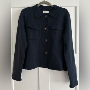 Navy Blue Button-Up Cardigan